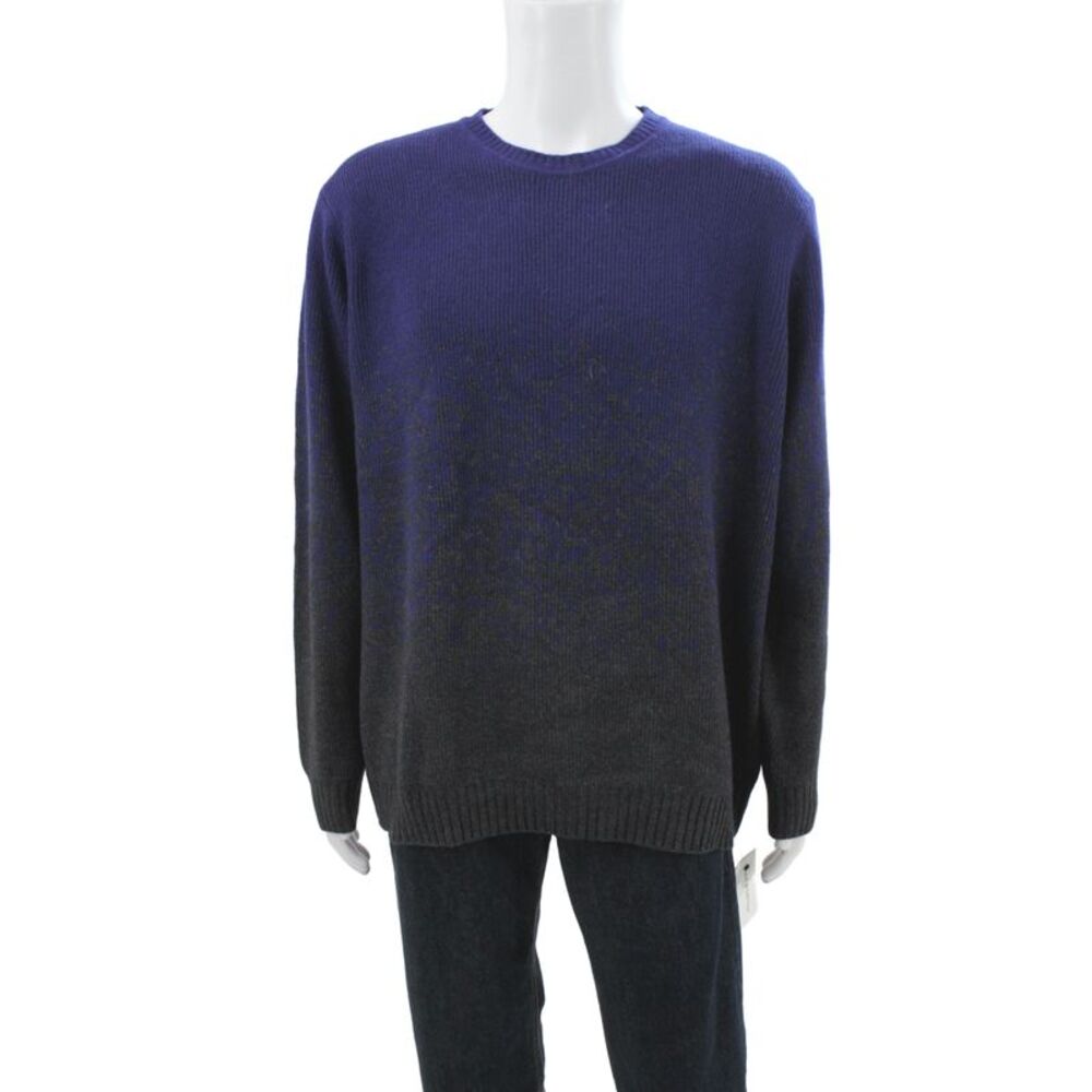 Paul Smith Mens Designer Pullover Sweater Blue Crew Neck Merino Wool Size 2XL